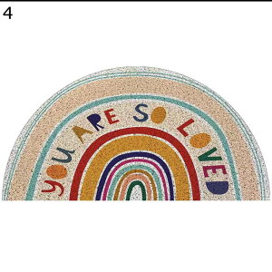 ドアマット 半円 レインボー 虹色 玄関マット 業務用マット おしゃれ 室外 室内 洗えてカットができる 泥落とし 柔らかい 速乾 吸水 滑り止め 年中使える エントランスマット 家庭用 インテ