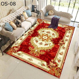 フロアマット ペルシャ? エスニック系 アンティーク レトロ花柄 敷物 ラグマット センターカーペット 手触りいい ファッション 耐磨耗 遮音性 敷物 縁あり すべり止め付 家庭用 新築祝い 引越し