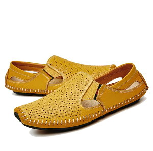 ローファー メッシュ スリッポン メンズ ビジネスシューズ モカシン サンダル サイドゴア ドライビングシューズ 歩きやすい カジュアル 運転靴 ファッション 大きめ ホワイト イエロー 黒