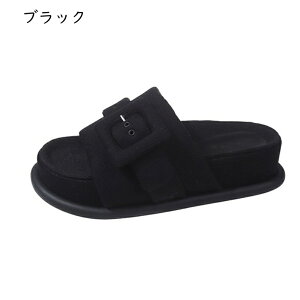 厚底 レディース サンダル バックル スリッパ かかとなし 身長アップ 脚長 フォーマル 可愛い 履き心地いい 脱ぎ履きやすい 低反発 柔らか 軽い クッション 通気性 滑り止め お出かけ パーテ