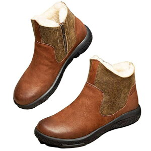 ムートンブーツ ウール 厚手 メンズ ショートブーツ 紳士靴 チェルシーブーツ 保温 冬靴 ハイカット カジュアル 防寒 アウトドア 防滑 コンフォート サイドジップ 簡単脱着 ビジネスシュー