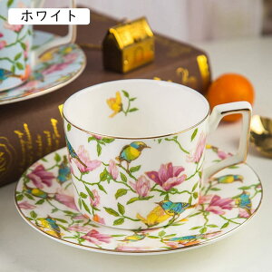 家庭用 カップ ソーサー セット セラミック コーヒーカップ ソーサー セット スプーン ヨーロッパ 花柄 フラワー ティーカップ シンプル イングリッシュ アフタヌーンティーセット かわいい