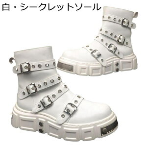 厚底靴 ショートブーツ 原宿系 パンク レザーブーツ メンズ レディース パンクスタイル ファッション 街着 サイドジッパー 春 秋 軽量 耐磨耗性 滑れない 歩きやすい アウトドア B系