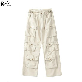 カーゴパンツ メンズ レディース ビッグシルエット ヘビーウェイト コットン マルチポケット デザイン性 モード系 ハイストリート ルーズ ワイドパンツ ゆったり 春秋冬 通気