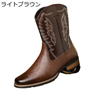 乗馬靴 ウエスタンブーツ 刺繍 メンズ ユニセックス 高筒ブーツ 騎士 長靴 滑り止め 耐久性 防臭 ソフト 脱げない 保温 防水 足細 お洒落 ゴシック 幅広 オートバイ スタジオ衣装 パーティー