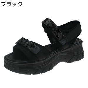 スニーカー サンダル レディース スポーツサンダル 厚底靴 マジックテープ メッシュ 夏サンダル スパンコール キラキラ サマー 疲れにくい 耐久 楽チン ファッション リゾート 運動用