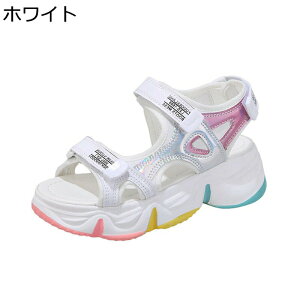 スポーツサンダル 厚底 レディース スニーカー ベルクロ 大きめ パッチワーク 調節可能 さんだる スパンコール 春 夏 走れる 素足 疲れない ノンスリップ 通気性 キラキラ かわいい 旅行 休