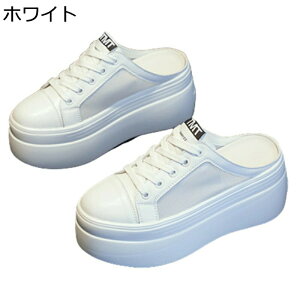 スニーカー メッシュ かかとなし サンダル レディース 厚底 デッキシューズ スリッポン ミュール 身長up 美脚 通気 春 夏 ひんやり クッション性 サボサンダル 柔らかい 楽チン スリッパ レー