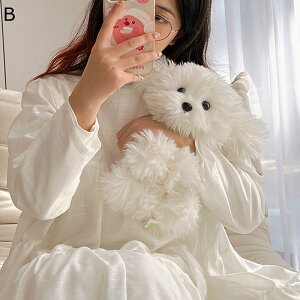 犬縫い包み 縫いぐるみ 白犬 シャギー 小型 毛足長い 25cm ホワイト ふわふわ もふもふ かわいい 抱きまくら おもちゃ 高反発 清潔やすい インテリア 安眠 幼児 お見舞い 出産祝い プレゼント