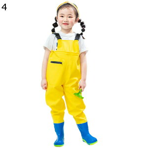 チェストハイウェーダー 子供用 ウェーダー 作業靴 完全防水 ショルダーベルト 滑り止め 防水透湿 ラジアル 一体成型 胴長 潮干狩り 可愛い キッズ 厚底 ロングレインブーツ ジップポケット