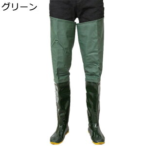 大人用 ヒップウェーダー 80cm長 ロング 胴付き 簡単着脱 PVC ウェーダー 完全防水 耐磨耗 レインブーツ 長靴 作業靴 防水ずぼん 軽量 滑らない ラジアルソール 渓流/湖/海/サーフ 台風 戸外用