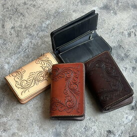 【KC,s】ケーシーズ ロングビルフォールド エレノア フリーカット KIB504 二つ折り財布 ミドルウォレット 日本製 ブランド カービング レザーウォレット 革財布 本革 牛革 カードホルダー 大容量 小銭入れ コインポケット お札入れ アメカジ カジュアル メンズ レディース
