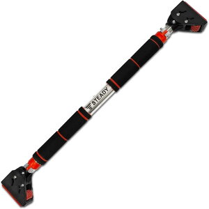 STEADY 懸垂バー【Designed in Japan ギアロックシステム / 30秒簡単設置 】 ステディ ST124-L チンニング棒 ドアジム ぶら下がり健康器 懸垂マシン (ロング(設置幅92−124))