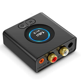 1Mii Bluetooth レシーバー RCA AUX 5.0 オーディオレシーバー ブルートゥース 受信機 APTX LL/APTX/AAC対応、スピーカー/サウンドバー/車を接続して、携帯電話/タブレット/PCからステレオ の音楽をワイヤレス受信するために使用します ミニ バッテリー内蔵 dac ブルートゥー