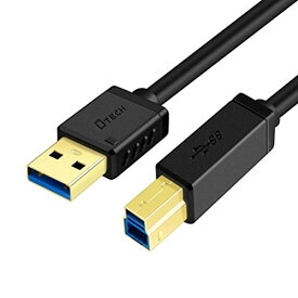 DTECH USB 3.0 ケーブル プリンターケーブル 2m タイプAオス タイプBオス 5Gbps 高速転送 動作安定 外付けHDD 外付けSDD プリンターなど対応 ブラック