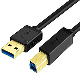 DTECH USB 3.0 ケーブル プリンターケーブル 1m タイプA オス タイプB オス 5Gbps 高速転送 動作安定 外付けHDD 外付けSDD プリンターなど対応