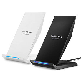 「2個セット」NANAMI ワイヤレス充電器 USB-Cポート (改善版) 充電スタンド - 最大15W出力 急速 無線充電器 (Qi認証) iPhone 13/12(Pro/Pro Max/Mini)/Galaxy/ Xperia ソニー Xperia 1/ 、Pixel 6(Pro) など 他Qi機種対応 置くだけ充電 5W/7.5W/10W qi充電 ワイヤレスチ