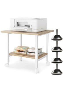 DEWEL プリンター台 幅48×奥行40×高さ37cm プリンターラック 2段 キャスター付き アジャスター付き 机上台 プリンターカート プリンタースタンド サイドテーブル 机下/机上両対応 オフィス/ホ