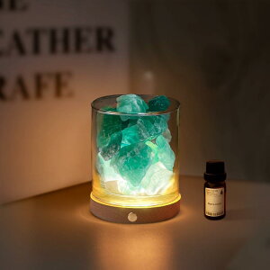 Kahuro アロマストーン セット【天然石 400g+シダーウッド精油10ml+led台座1台+ガラス1本】ストーンディフューザー 水晶 お試し アロマセット お祝い/バレンタインデー/誕生日/母の日/ホワイトデ