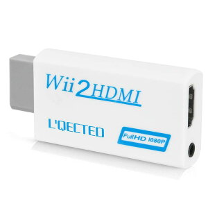 L'QECTED Wii to HDMI ϊA_v^ wii hdmiϊA_v^[ wii hdmi Ro[^[480p/720p/1080pɕϊ 3.5mmI[fBI wii 2 hdmi Rg[[ Ro[^[ wii hdmi P[u(HDMIڑWii1080pɕϊo