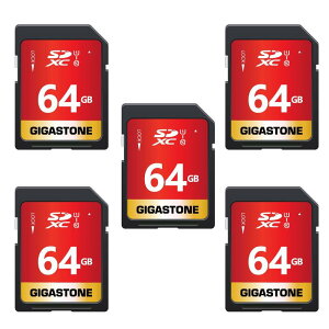 GIGASTONE 64GB SDJ[h 5Zbg UHS-I U1 Class 10 SDXC [J[h  tHD rfI fW^J SD card Full HD ~jP[X5t
