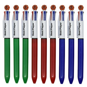 Maydahui おしゃれ 4色 バスケットボール ボールペン 12本セット 0.7mm 油性 多色 多機能 かわいい 文房具 手帳用 可愛い 子供 学生 クリスマス ギフト プレゼント