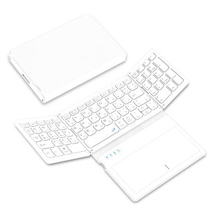 Omikamo キーボード ワイヤレス 折り畳み式 大型タッチパッドとテンキー搭載 キーボード bluetooth 日本語配列 iPad キーボード 充電式 無線 キーボード 静音 iOS/Windows/Mac対応 mac キーボード 薄型