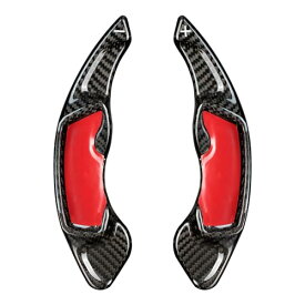 [T-carbon] スバル専用 パドルシフトカバー リアルカーボン製 シフト パドル エクステンション スバルアクセサリー レガシィ WRX レヴォーグ インプレッサ フォレスター XV BRZ 86 ZN6 BRZ ZC6 用(ブラック)