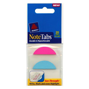 Note Tabs/ノートタブ フィルム付箋 ラウンドエッジ【ブルー/ ピンク】