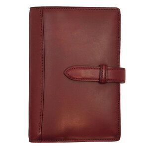 システム手帳 ミニ6サイズ ピアス リング径13mm 本革製【ワイン】