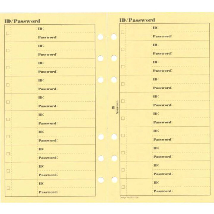 楽天市場】Ashford/アシュフォード バイブルサイズ ID/パスワード(グレース)5sheets システム手帳リフィル 7537-100【あす楽対応】 : 文具・文房具のKDM 楽天市場支店 楽天市場】Ashford/アシュフォード バイブルサイズ ID/パスワード(グレース)5sheets システム手帳リフィル 7537-100【あす楽対応】 : 文具・文房具のKDM 楽天市場支店