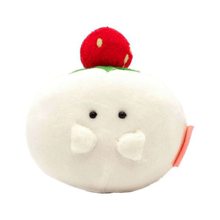 もちっとわがしさん ボールチェーン付き マスコット いちご大福 ぬいぐるみ かわいい キーホルダー 文具・文房具のKDM 支店