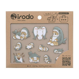 ヒサゴ mofusand 布転写 シール【サメにゃん】かわいい ぢゅの ファブリックステッカー UTN189