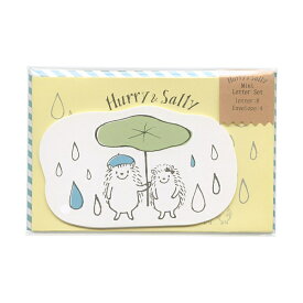 クローズピン Hurry&Sally ミニレターセット 【雨宿り】かわいい ハリネズミ 兄弟 LS16080【あす楽対応】