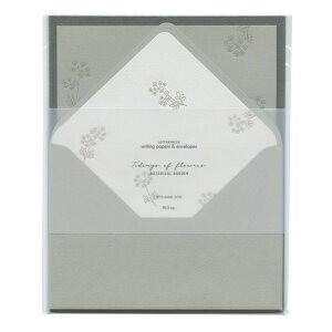 ボタニカルガーデン 活版印刷の 封筒ライナー付き レターセット【Angelica】