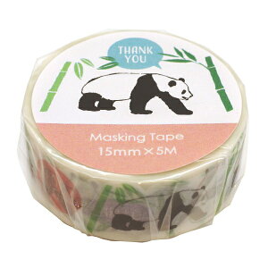 Animal Series マスキングテープ【パンダ】マステ THANK YOU 動物 かわいい