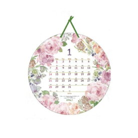 2024年 円形 壁掛けカレンダー【カントリータイム/リース柄】