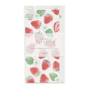 春限定 今日のお手紙 一筆箋 美濃和紙 落水紙【フレッシュいちご】