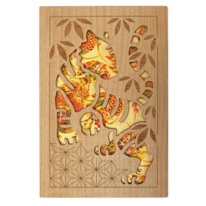 御朱印帳【吉祥寅】レーザー加工 木製表紙
