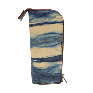 福山レザー ペンケース ドゥブ【瀬戸内の空】筆箱 スタンドタイプ 日本製 本革