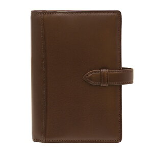 システム手帳 ミニ6サイズ ピアス リング径13mm 本革製【ダークブラウン】