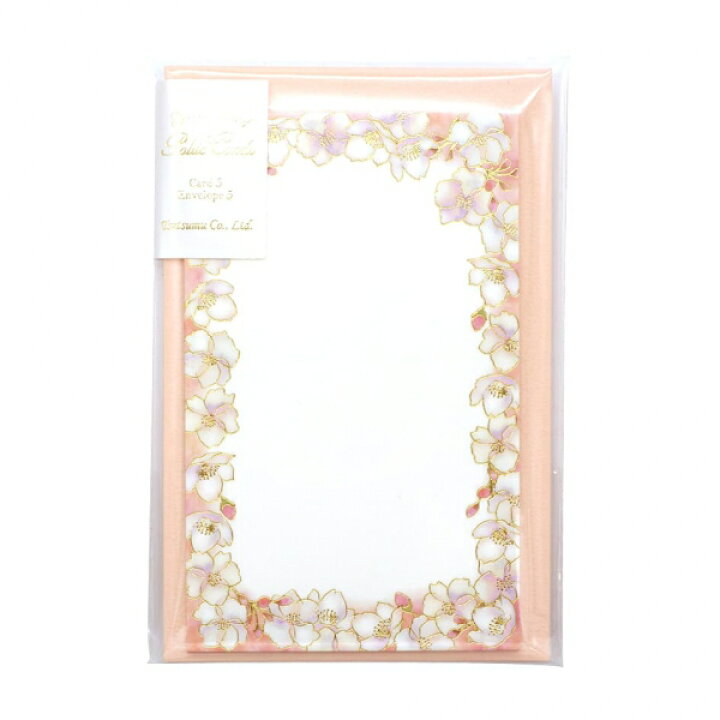 楽天市場 包む ミニカード 桜 メッセージカード 封筒付き かわいい Tc043 あす楽対応 文具 文房具のkdm 楽天市場支店