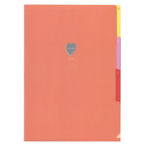 WHOMEE クリアホルダー・3ポケット(A4) 【シアーコーラル】 コスメブランド コラボ