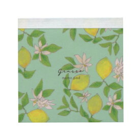 スクエア メモパッド grasse【Citron】メモ メモ帳 透け感 かわいい