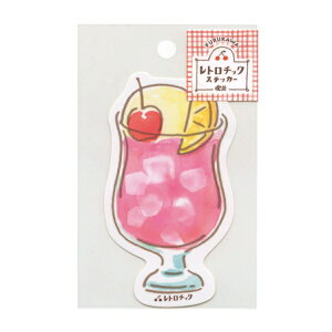 レトロチック ステッカー 喫茶 【いちごクリームソーダ】かわいい シール