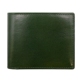 二つ折り財布【グリーン】 イタリアンレザー ギフト 革小物 化粧箱付き 日本製