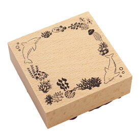 ウッドスタンプ【イルカとヤドカリ】手帳デコ 木製ハンコ