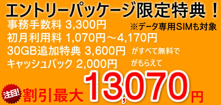 楽天市場】30GB 増量版 y.u mobile エントリーパッケージ コード送信ですぐに登録可能 SIMカード 高速  事務手数料3,300円（税込）と初月利用料が無料 格安SIMカード 音声通話SIM データ専用SIM SIMカード後日配送 y.uモバイル  ワイユーモバイル yumobile YUM_ENTRYPKG ...