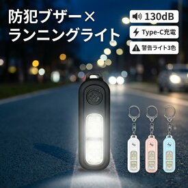 ＼在庫処理／防犯ブザー 防犯アラーム 130db 大音量 LEDライト付き USB充電式 ランニングライト クリップ式 ウォーキング ライト 警告ライト ライト点滅 交通安全 グッズ 多機能 軽量 小型 ランドセル キーホルダー付き 子供 女性 老人 小型 防災 通学 夜道 入学祝い