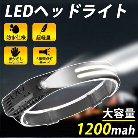 ヘッド ライト ledヘッドライト LED ヘッド ランプ USB-C充電式 高輝度 センサー機能 6種点灯モード 700ルーメン 230°広角照明 COB XPE 懐中電灯 SOS点滅 アウトドア 釣り 登山 車修理 小型 超軽量 1200mAh大容量 IPX4防水 停電 防災対策